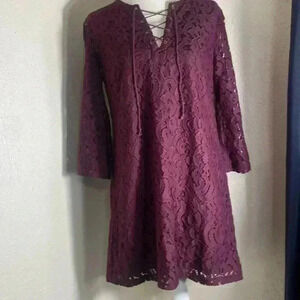 XHILARATION BURGUNDY DRESS SIZE MEDIUM